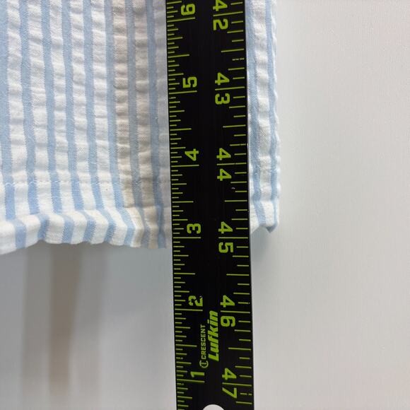 Womens Seer Sucker Striped Robe Size S Classic Lace Trad Wife SAHM‎ Cozy Retro - Picture 6 of 8